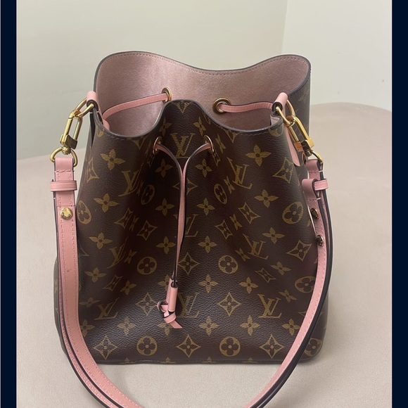 LOUIS VUITTON Monogram Canvas MM Neo Noe ROSE POUDRE Bucket Bag - Picture 2 of 3